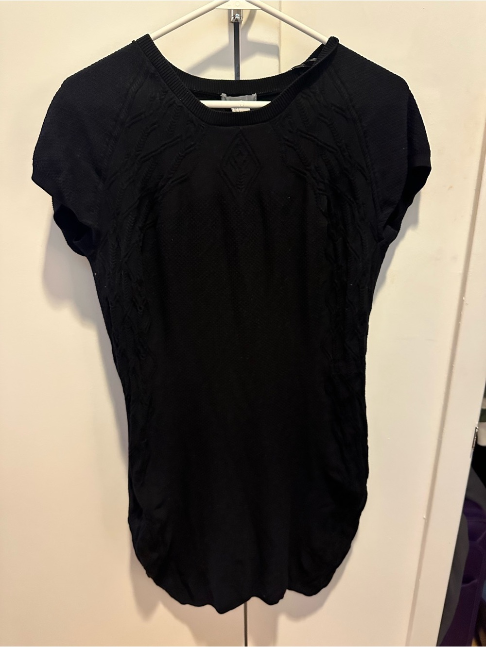 H&M Short-Sleeve Black Knit Sweater Dress